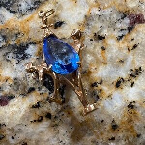 Sapphire Blue and Gold pendant
